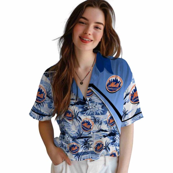 new-york-mets-sunset-palms-blue-white-hawaiian-shirt-latest-model new york mets sunset palms blue white hawaiian shirt latest model