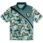 Oakland Athletics Hawaiian Shirt - Sunset Palms Green White 1 oakland-athletics-sunset-palms-green-white-hawaiian-shirt-best-selling