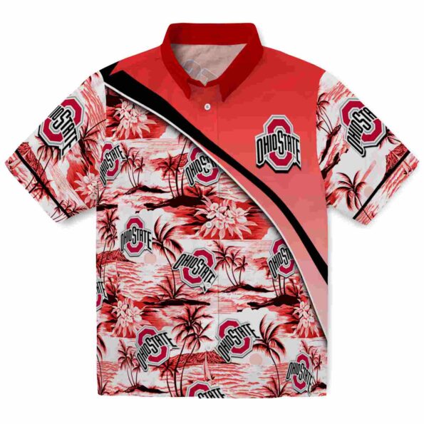 ohio-state-buckeyes-sunset-palms-scarlet-white-hawaiian-shirt-best-selling ohio state buckeyes sunset palms scarlet white hawaiian shirt best selling