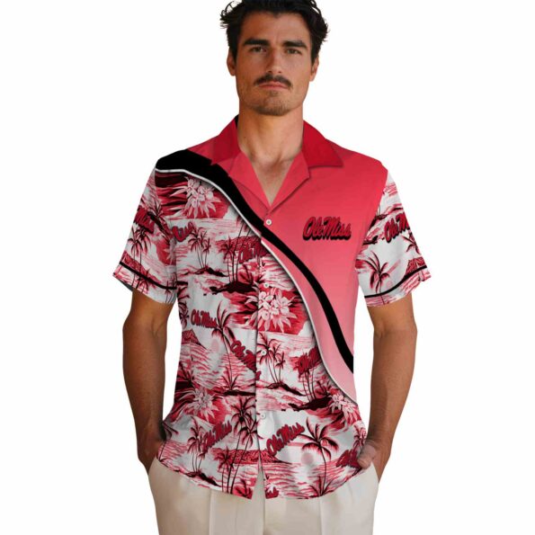 ole-miss-rebels-sunset-palms-red-white-hawaiian-shirt-fashion-forward ole miss rebels sunset palms red white hawaiian shirt fashion forward