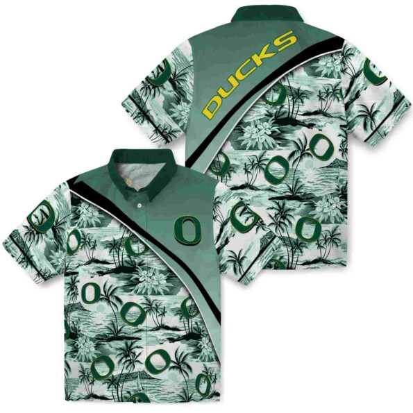 oregon-ducks-sunset-palms-green-white-hawaiian-shirt-high-quality oregon ducks sunset palms green white hawaiian shirt high quality