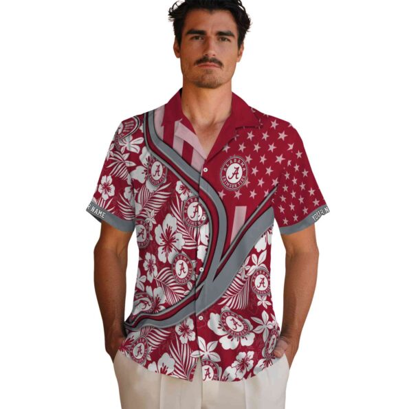 personalized-alabama-crimson-tide-floral-wave-crimson-white-hawaiian-shirt-fashion-forward personalized alabama crimson tide floral wave crimson white hawaiian shirt fashion forward