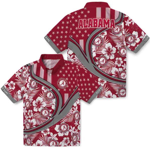 personalized-alabama-crimson-tide-floral-wave-crimson-white-hawaiian-shirt-high-quality personalized alabama crimson tide floral wave crimson white hawaiian shirt high quality