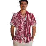 personalized-arkansas-razorbacks-hibiscus-arrows-red-white-hawaiian-shirt-best-selling