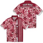 personalized-arkansas-razorbacks-hibiscus-arrows-red-white-hawaiian-shirt-best-selling