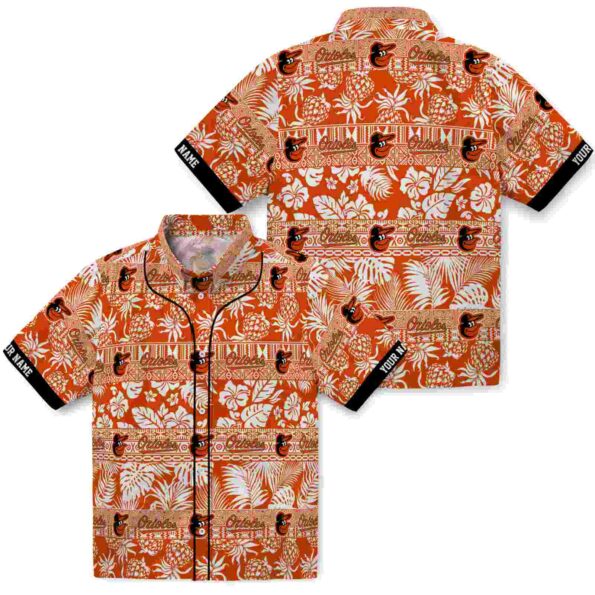 personalized baltimore orioles tribal stripes orange white hawaiian shirt high quality