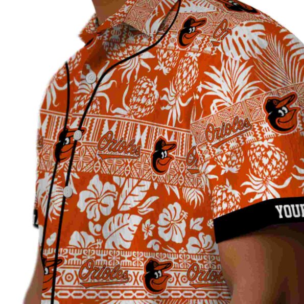 personalized baltimore orioles tribal stripes orange white hawaiian shirt trendy