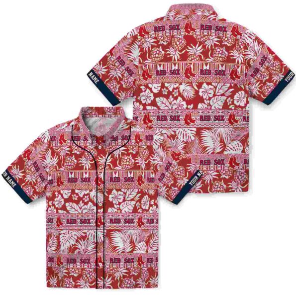 personalized boston red sox tribal stripes red white hawaiian shirt high quality