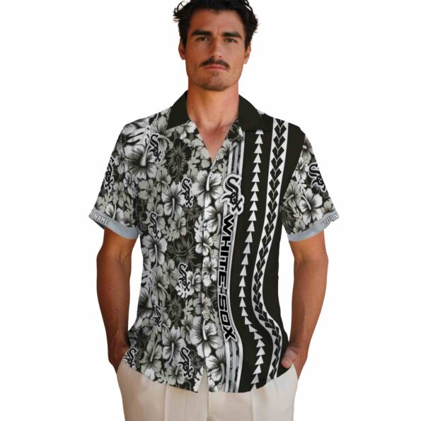 personalized chicago white sox hibiscus arrows black white hawaiian shirt fashion forward