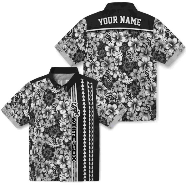 personalized chicago white sox hibiscus arrows black white hawaiian shirt high quality