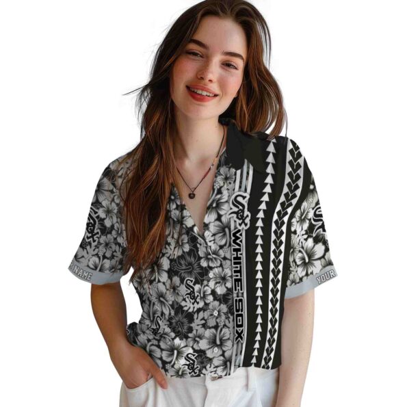 personalized chicago white sox hibiscus arrows black white hawaiian shirt latest model