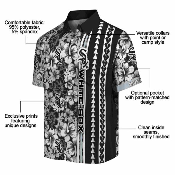 personalized chicago white sox hibiscus arrows black white hawaiian shirt new arrival
