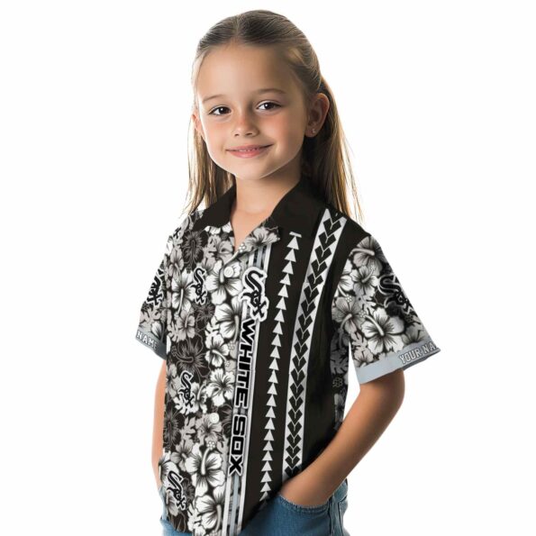 personalized chicago white sox hibiscus arrows black white hawaiian shirt premium grade