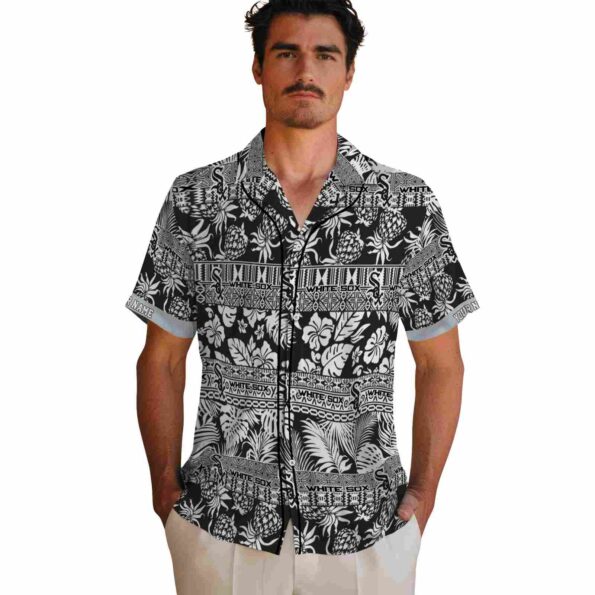 personalized-chicago-white-sox-tribal-stripes-black-white-hawaiian-shirt-fashion-forward personalized chicago white sox tribal stripes black white hawaiian shirt fashion forward