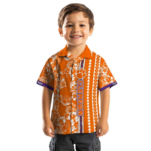 personalized clemson tigers hibiscus arrows orange white hawaiian shirt top rated