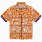 Clemson Tigers Hawaiian Shirt - Personalized Tribal Stripes Orange White 1 personalized-clemson-tigers-tribal-stripes-orange-white-hawaiian-shirt-best-selling