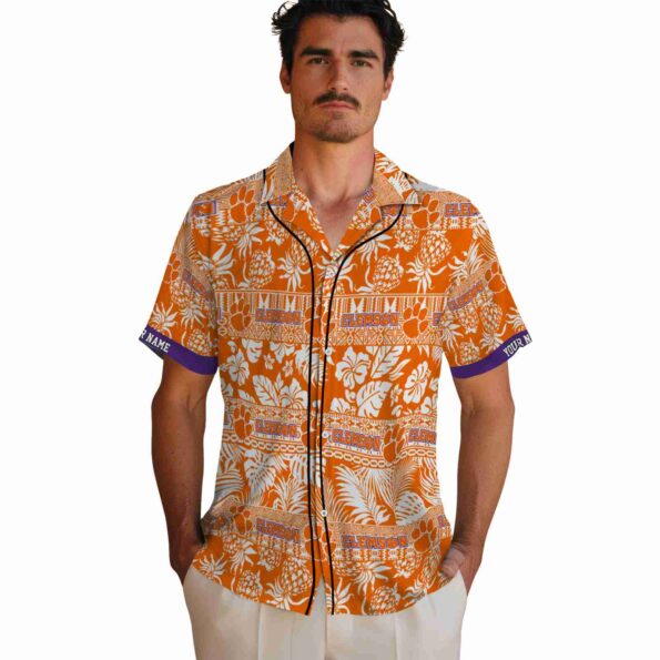 personalized-clemson-tigers-tribal-stripes-orange-white-hawaiian-shirt-fashion-forward personalized clemson tigers tribal stripes orange white hawaiian shirt fashion forward