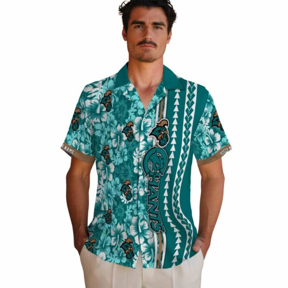 personalized-coastal-carolina-chanticleers-hibiscus-arrows-green-white-hawaiian-shirt-fashion-forward personalized coastal carolina chanticleers hibiscus arrows green white hawaiian shirt fashion forward