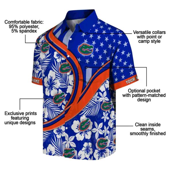 personalized florida gators floral wave blue white hawaiian shirt new arrival