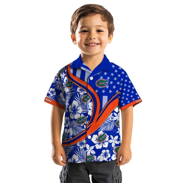 personalized florida gators floral wave blue white hawaiian shirt top rated