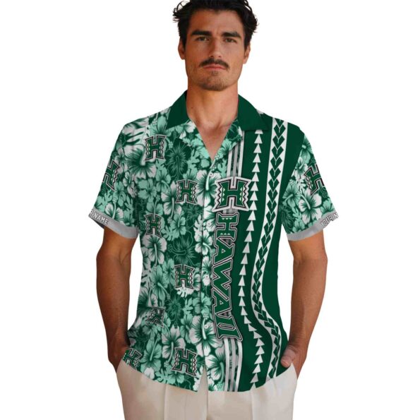 personalized-hawaii-rainbow-warriors-hibiscus-arrows-green-white-hawaiian-shirt-fashion-forward personalized hawaii rainbow warriors hibiscus arrows green white hawaiian shirt fashion forward