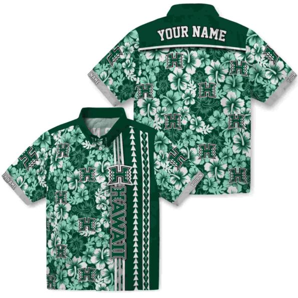 personalized-hawaii-rainbow-warriors-hibiscus-arrows-green-white-hawaiian-shirt-high-quality personalized hawaii rainbow warriors hibiscus arrows green white hawaiian shirt high quality