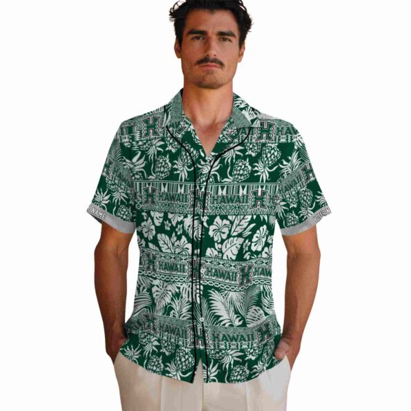 personalized-hawaii-rainbow-warriors-tribal-stripes-green-white-hawaiian-shirt-fashion-forward personalized hawaii rainbow warriors tribal stripes green white hawaiian shirt fashion forward