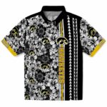Iowa Hawkeyes Hawaiian Shirt - Personalized Hibiscus Arrows Black White 1 personalized-iowa-hawkeyes-hibiscus-arrows-black-white-hawaiian-shirt-best-selling