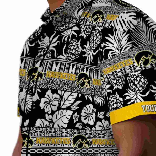 personalized-iowa-hawkeyes-tribal-stripes-black-white-hawaiian-shirt-trendy personalized iowa hawkeyes tribal stripes black white hawaiian shirt trendy