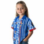 personalized-kansas-jayhawks-hibiscus-arrows-blue-white-hawaiian-shirt-best-selling