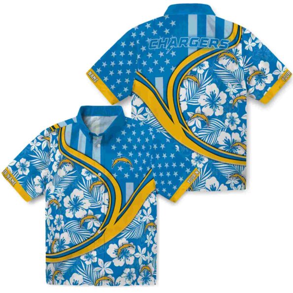 personalized-los-angeles-chargers-floral-wave-blue-white-hawaiian-shirt-high-quality personalized los angeles chargers floral wave blue white hawaiian shirt high quality