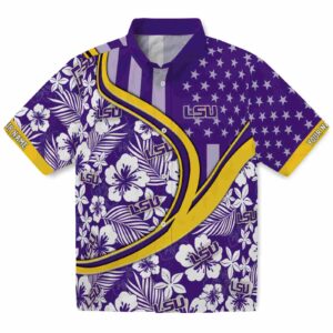 Personalized LSU Tigers Floral Wave Purple White Clog