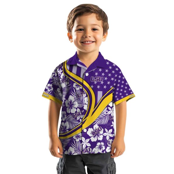 personalized lsu tigers floral wave purple white hawaiian shirt top rated