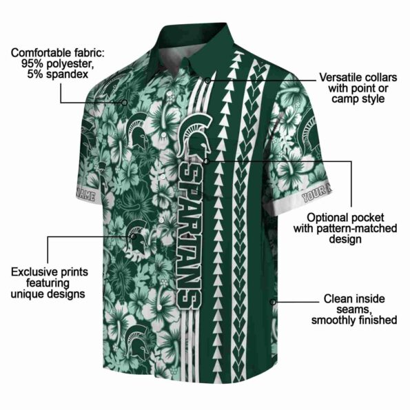 personalized-michigan-state-spartans-hibiscus-arrows-green-white-hawaiian-shirt-new-arrival personalized michigan state spartans hibiscus arrows green white hawaiian shirt new arrival