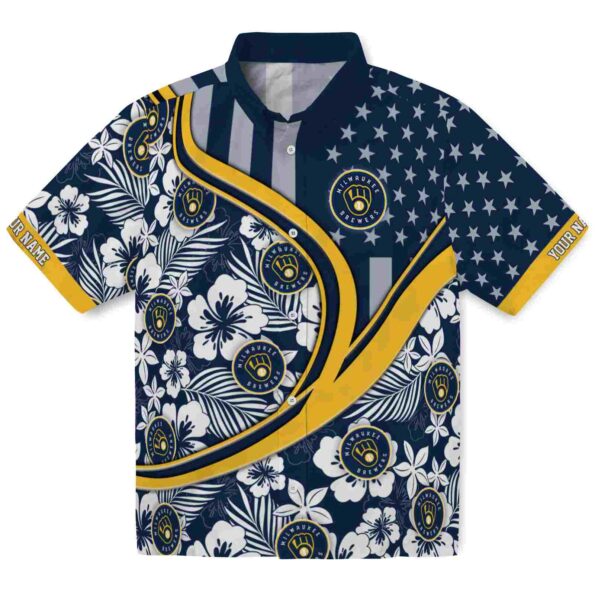personalized-milwaukee-brewers-floral-wave-navy-blue-white-hawaiian-shirt-best-selling personalized milwaukee brewers floral wave navy blue white hawaiian shirt best selling