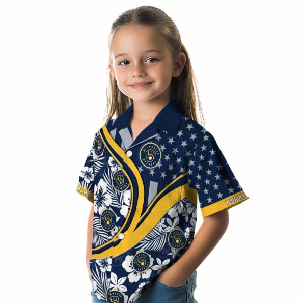personalized-milwaukee-brewers-floral-wave-navy-blue-white-hawaiian-shirt-premium-grade personalized milwaukee brewers floral wave navy blue white hawaiian shirt premium grade