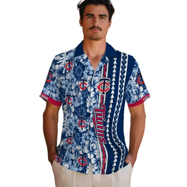 personalized-minnesota-twins-hibiscus-arrows-navy-white-hawaiian-shirt-fashion-forward personalized minnesota twins hibiscus arrows navy white hawaiian shirt fashion forward