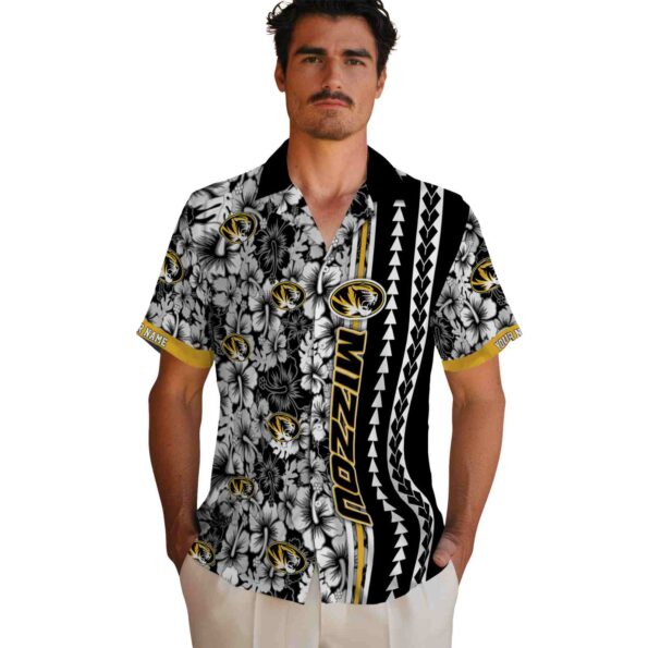 personalized missouri tigers hibiscus arrows black white hawaiian shirt fashion forward