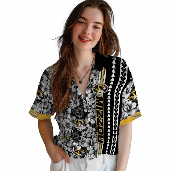personalized missouri tigers hibiscus arrows black white hawaiian shirt latest model