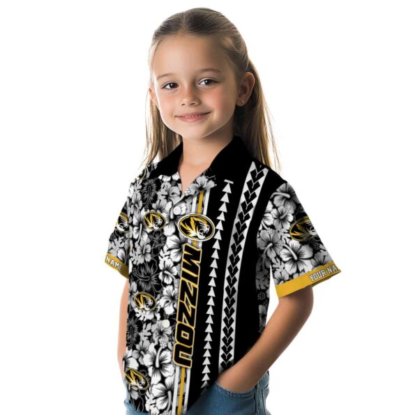 personalized missouri tigers hibiscus arrows black white hawaiian shirt premium grade