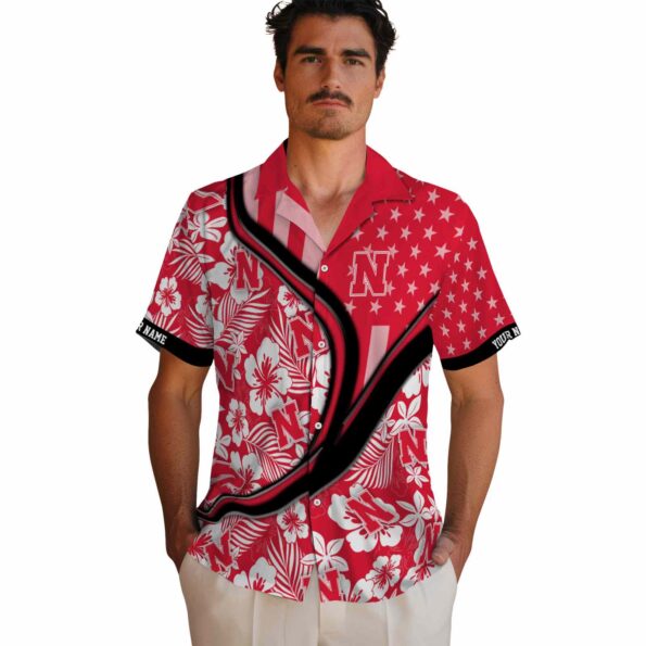 personalized-nebraska-cornhuskers-floral-wave-red-white-hawaiian-shirt-fashion-forward personalized nebraska cornhuskers floral wave red white hawaiian shirt fashion forward