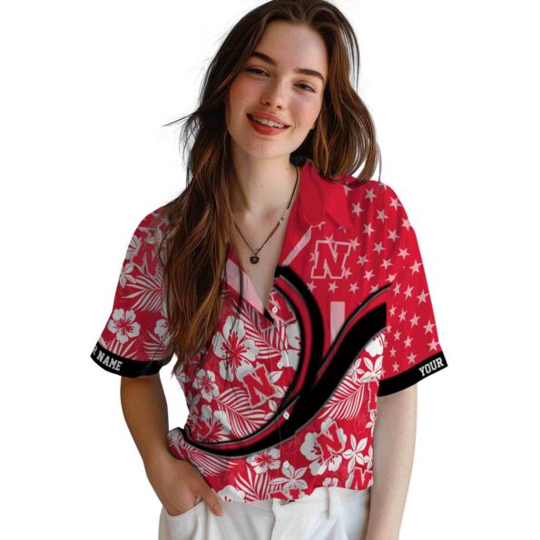 personalized-nebraska-cornhuskers-floral-wave-red-white-hawaiian-shirt-latest-model personalized nebraska cornhuskers floral wave red white hawaiian shirt latest model