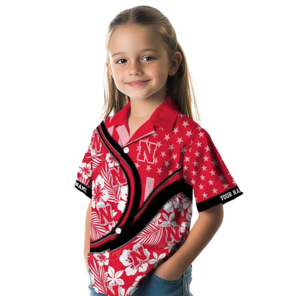 personalized-nebraska-cornhuskers-floral-wave-red-white-hawaiian-shirt-premium-grade personalized nebraska cornhuskers floral wave red white hawaiian shirt premium grade