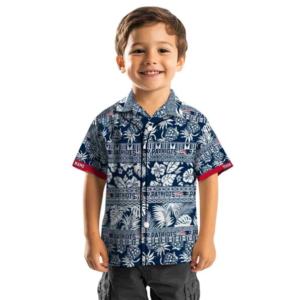 personalized new england patriots tribal stripes blue white hawaiian shirt top rated
