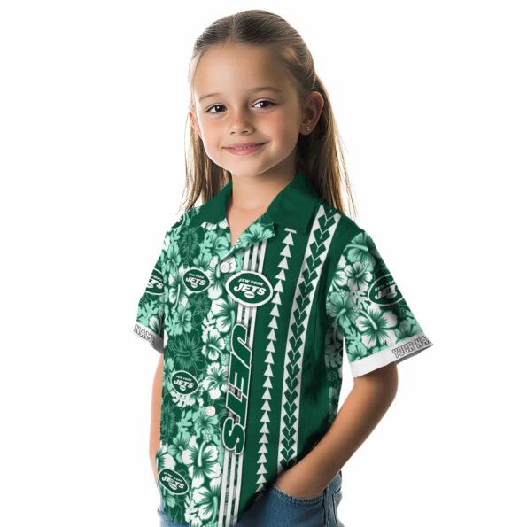 personalized-new-york-jets-hibiscus-arrows-green-white-hawaiian-shirt-premium-grade personalized new york jets hibiscus arrows green white hawaiian shirt premium grade