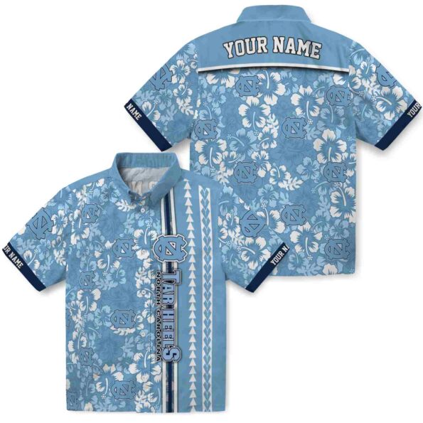 personalized-north-carolina-tar-heels-hibiscus-arrows-light-blue-white-hawaiian-shirt-high-quality personalized north carolina tar heels hibiscus arrows light blue white hawaiian shirt high quality