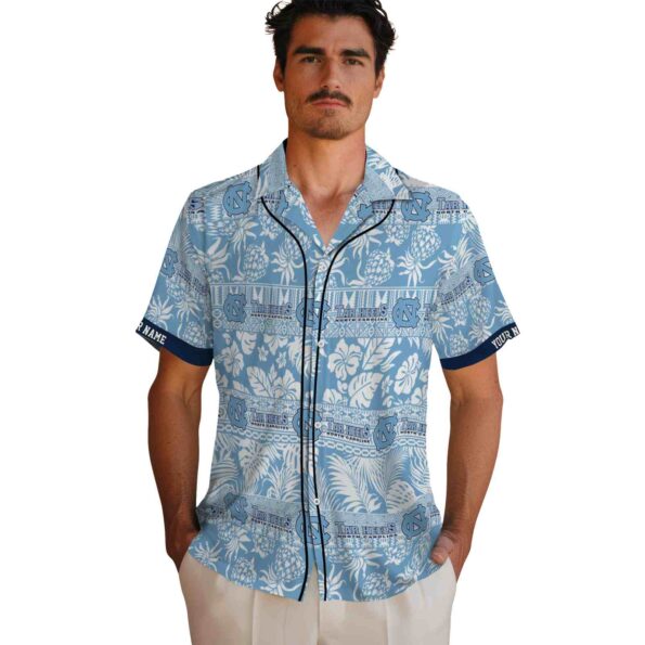 personalized-north-carolina-tar-heels-tribal-stripes-light-blue-white-hawaiian-shirt-fashion-forward personalized north carolina tar heels tribal stripes light blue white hawaiian shirt fashion forward