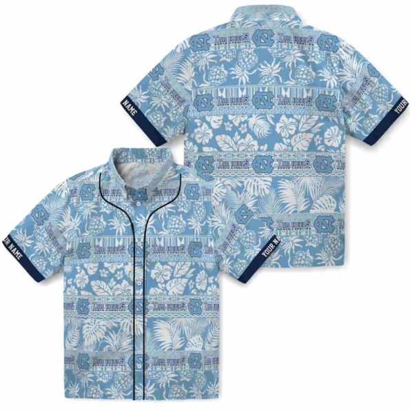personalized-north-carolina-tar-heels-tribal-stripes-light-blue-white-hawaiian-shirt-high-quality personalized north carolina tar heels tribal stripes light blue white hawaiian shirt high quality