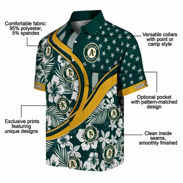 personalized oakland athletics floral wave green white hawaiian shirt new arrival