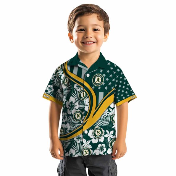 personalized oakland athletics floral wave green white hawaiian shirt top rated